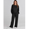Caracilia Women's 2 Piece Outfits Sweatsuit Fall Crewneck Sweatshirts Wide