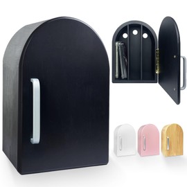BRATEAYA Premium Phone Box for Family Time, Bamboo Wood Cell Phone Jail, Home Decor Box Holds Up to 12 Phones, Telephones Holder Storage to Help Kids & Adults Focus Back, with Charging Holes, Black