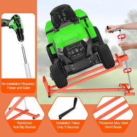 1200LB Lawn Tractor Lift Jack & Riding Mower Lift with Rotating Sleeve & Manual and Power Tool Handle, 3-Min Quick Setup, Anti-Slip Base, Heavy-Duty Universal Design for Lawn Mowers (Alloy Steel)