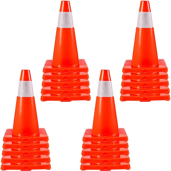 VEVOR 20Pack 18" Traffic Cones, Safety Road Parking Cones PVC