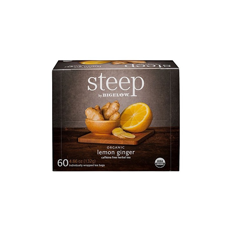 Bigelow Organic Steep Lemon Ginger Tea (60 Count) (2 Pack)