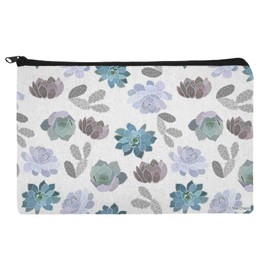 Cool Succulents and Cactus Makeup Cosmetic Bag Organizer Pouch