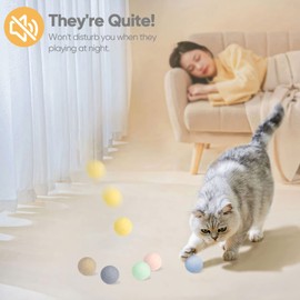 FURJOY Cat Wool Ball Toys, 6 Pack Colorful Cat Toy Balls for Small Pets Fetch and Play - Eco Friendly Quiet Wool Ball Cat Toy for Cats and Kittens, 4cm - Golf Ball Size