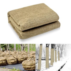 19.68ft x 39.37in Natural Burlap Plant Covers Freeze Protection Burlap Winter Frost Plant Blankets Cloth for Outdoor Bushes Trees and Shrubs Winter Protection