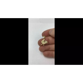 Golden Fire Jewelry Solid Gold Rooster Pendant in 10 or 14k, Chinese Zodiac Necklace For Women - 16 in, 10k