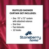 Stoneberry Home Ruffled Shower Curtain Set, Burgundy