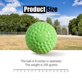 Bkkack 12 Pack Yellow Dimpled Baseballs, 9-Inch Pitching Machine Baseballs for Hand-Eye Coordination, Hitting and Fielding Practice