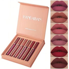 6-Pack Matte Lipstick Set - Waterproof, Long-Lasting & Moisturizing | All-Day Wear for Women & Girls