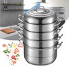 AngelcityCC 5 Tier Layer Stainless Steel Steamer Pot For Cooking