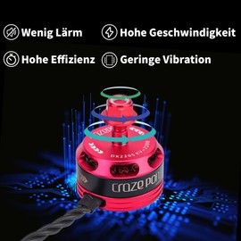 RC Brushless Motor, 4pcs DX2205 2300KV Brushless Motor 2-4S Racing Edition Red for QAV210 X220 QAV250 FPV Racing Drone (2CW 2CCW)