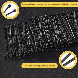 50psc 2.2 Inch Black Pins U Shape Hairpin For Women Bobby Hair Metal Curved Hair Clip Invisible Wave Hairgrip for Women Wedding Hairstyles Buns Long Straight Curly Hair All Hair