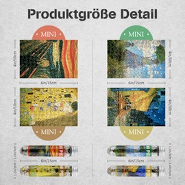 MISITU 4 Pack Mini Puzzles with 150 Pieces for Adults Art Oil Painting Puzzle Travel Puzzle for Home Decoration