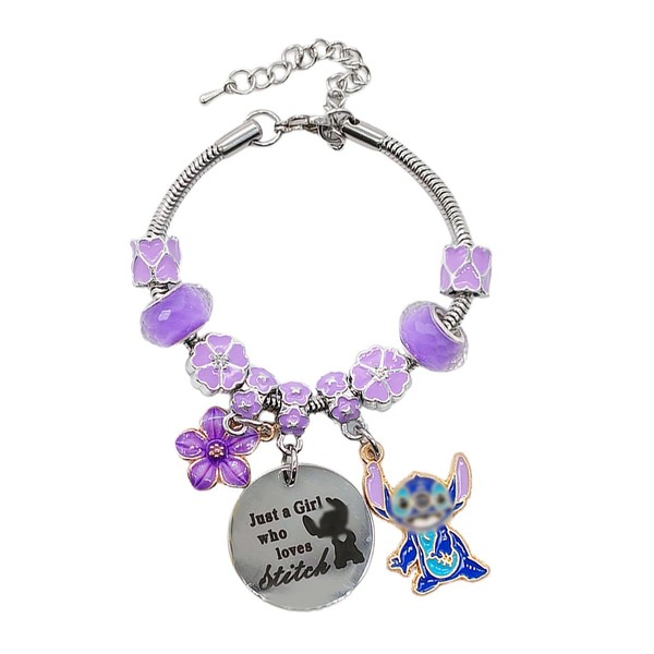 FaNaer Stich Alloy Bracelet for Children, Stich Bracelet Funny Stitch Pendant, Friend Birthday Gifts for Friends Female Bracelet