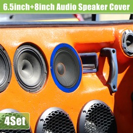 ACROPIX Universal 6.5" 8" Speaker Grills Cover Mesh Round 6.5 inch 8 inch Audio Speaker Subwoofer Guard Protector Case with Mounting Screws Iron Blue - Pack of 4