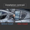 car-attention Carbon Look Rear Side Window Louver Shutter Cover Trim
