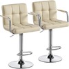 Yaheetech Bar Stools Set of 2, PU Leather Adjustable Swivel