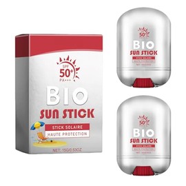 FunnAura 2 Pcs Sunscreen Stick Spf 50 Face, Sweat-Proof Sunblock Stick for Strong UV Protection