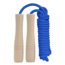 Jump Rope for Kids, Adjustable Toddler Skipping Rope with Wooden Handle, 8.5ft Child Jumping rope for Girls and Boys Workout Outdoor Activity (Blue)