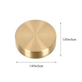 Yardwe 2PCS Brass Round Block Chinese Calligraphy Paperweight Sumi Drawing Paperweight Brass Paperweights Desktop Home Office Decoration, Gold