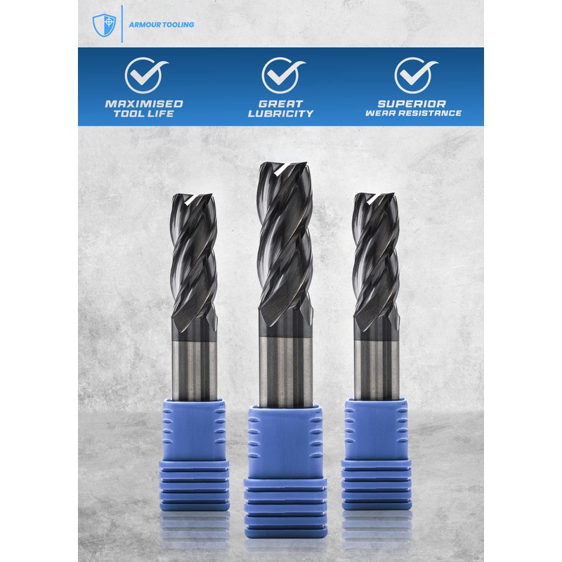 ARMOUR TOOLING – 3mm x 4mm Tungsten Carbide End mill