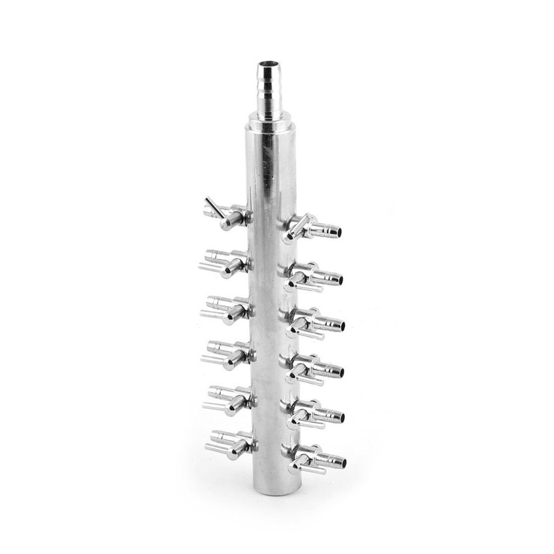 sourcing map Aquarium 12 Way Inline Manifold Air Flow Pump