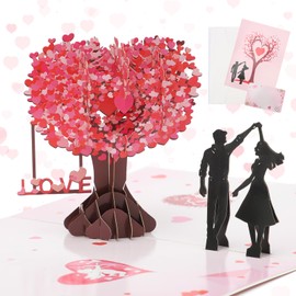 3D Love Letter Pop Up Card, Love Tree Birthday Card, Girlfriend, Pop Up Card, Birthday, Valentine's Day, Romantic Love Card for Girlfriend and Wife, with Envelope