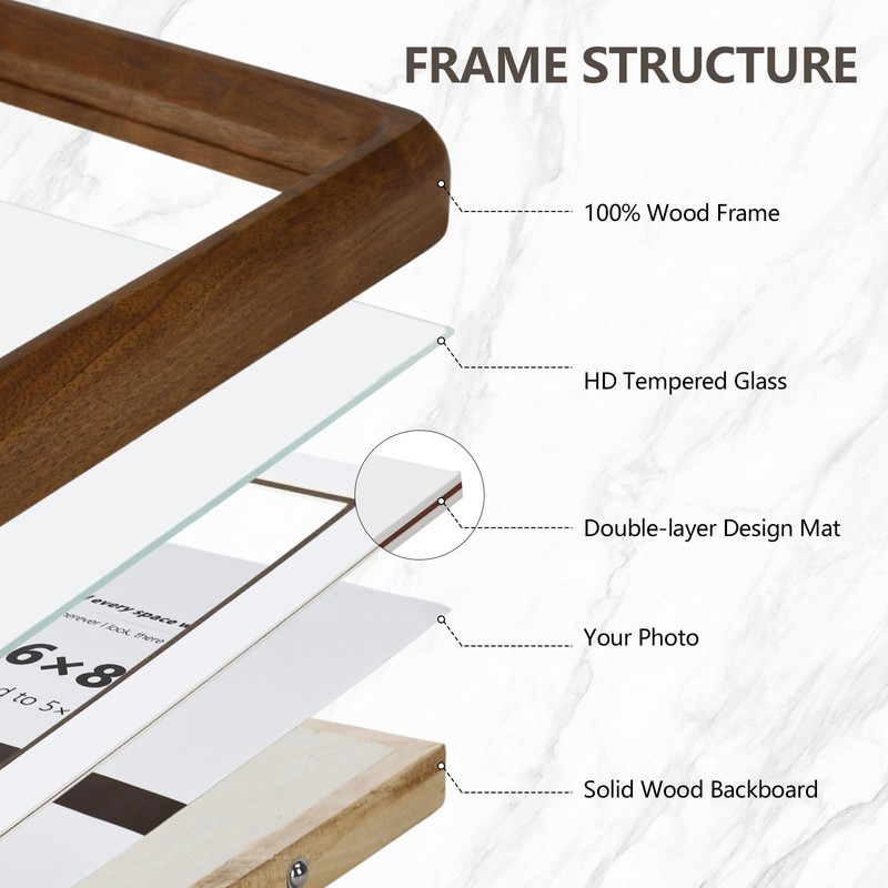SZKYSJGS Solid Wood Picture Frames, 4x6 WalnutWooden Photo Frames