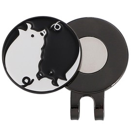 Don Flyee Golf Marker with Magnetic Clip, Hat Clip, Tai Chi Figure, Tao Mark, Cute, Animal, Green Marker, Golf Competition Prize, Golf Present, E0061 (Pig)