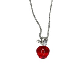Red Opal Apple Necklace Cubic Zirconia Crystal Stone Teacher