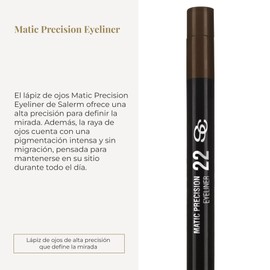 SALERM Eye Pencil, Matic Precision Eyeliner, Brown, Intense Pigmentation, Long Life, Creamy Formula, Easy Application, Lead Adjustment, Sharpener Included