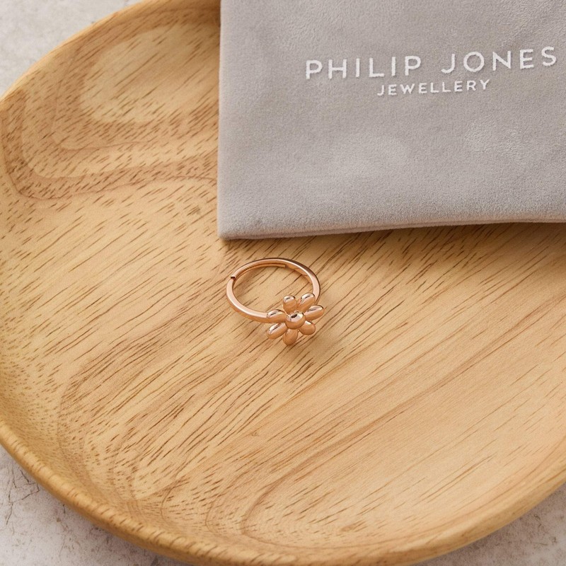 Philip Jones Rose Gold Plated Adjustable Daisy Ring