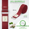 BACKLAXX ® Cotton Yoga Strap (Red) - Sustainable Yoga Accessory