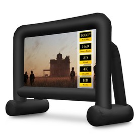 16ft Giant Inflatable Projector Screen for Outside with IP68 Build-in Blower, Front/Rear Projection, Plug&Play, Portable Outdoor Blow Up Screen for Backyard Movie Night, Theme Parties, Celebrations