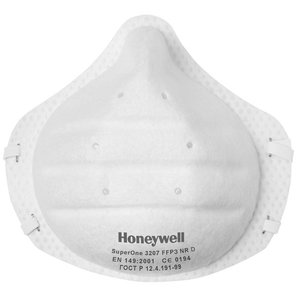 30pk Honeywell FFP3 Face Masks - EN149:2001+A1:2009 Compliant - Respirator Without Valve - Superone 3207 Filtering Half-Mask - Box of 30