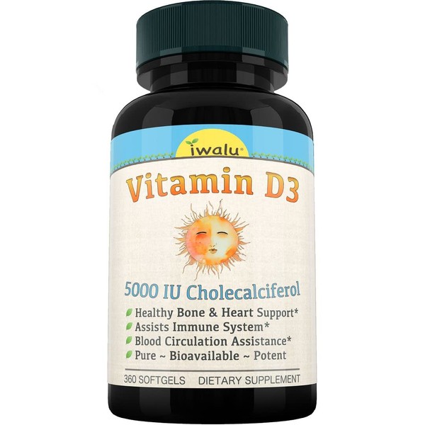 Vitamin D3 Omega 3 Supplement: High Potency Vitamin D3 5000iu | Enhanced Absorption Cold Pressed Organic Olive Oil Omega 3 Vitamin D Raw Prenatal Vitamin Support Cholecalciferol Bulk, 1080ct 3 Pack