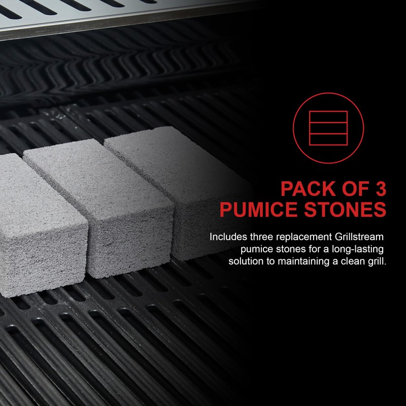 Grillstream Barbecue Cleaning Stone Replacement, Natural Pumice, Easy-Attach for Deep