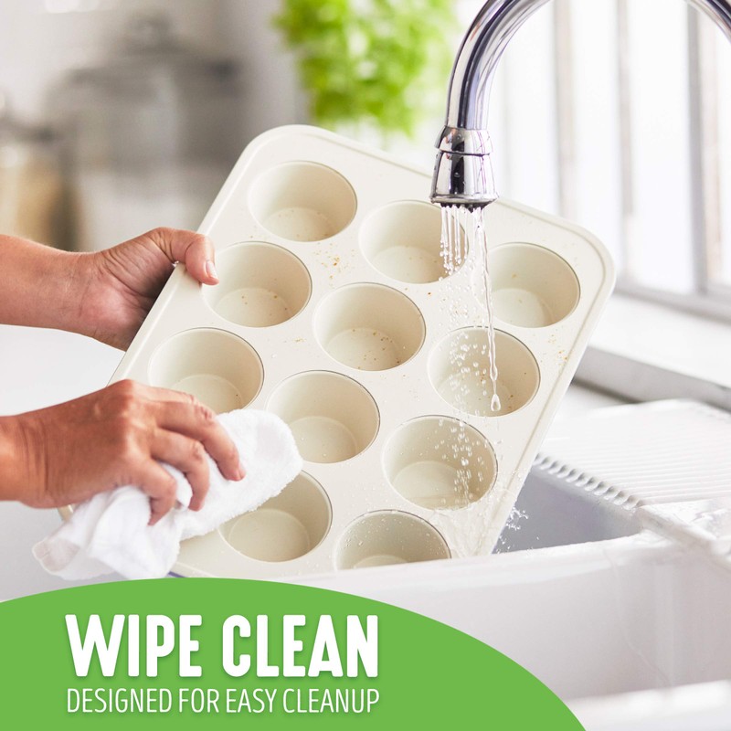 GreenLife Bakeware Healthy Ceramic Nonstick, 12 Cup Muffin and Cupcake