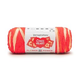 Red Heart All in ONE Flower Power red hot Phlox Yarn - 3 Pack of 8.8oz/250g - 100% Acrylic - #4 Worsted (Medium) - 417 Yards - Knitting/Crochet
