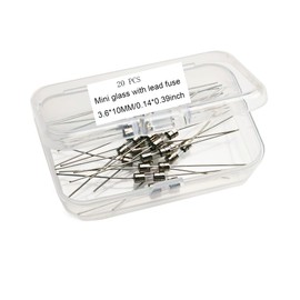 500MA, 0.5A, 500MA Fuse, 500MA 250V, 500MA Mini Fuse, 0.5A Fuse, F500MA 250V Fuse, Fast-Blow Mini Lead Glass Fuse 3.6 * 10mm (0.14 * 0.3in) (20 Pcs)