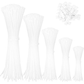LISAPRO 1000PCS Cinchos de Plastico, Bridas para Cables para Electricidad, Cintillos de Plástico Nylon Autobloqueantes Resistente, 5 Tamaños-10/15/20/