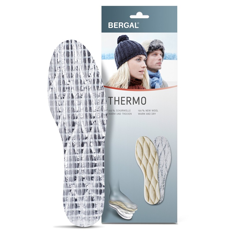 Thermal 100% Pure New Wool Insoles With Aluminium Layer Size:
