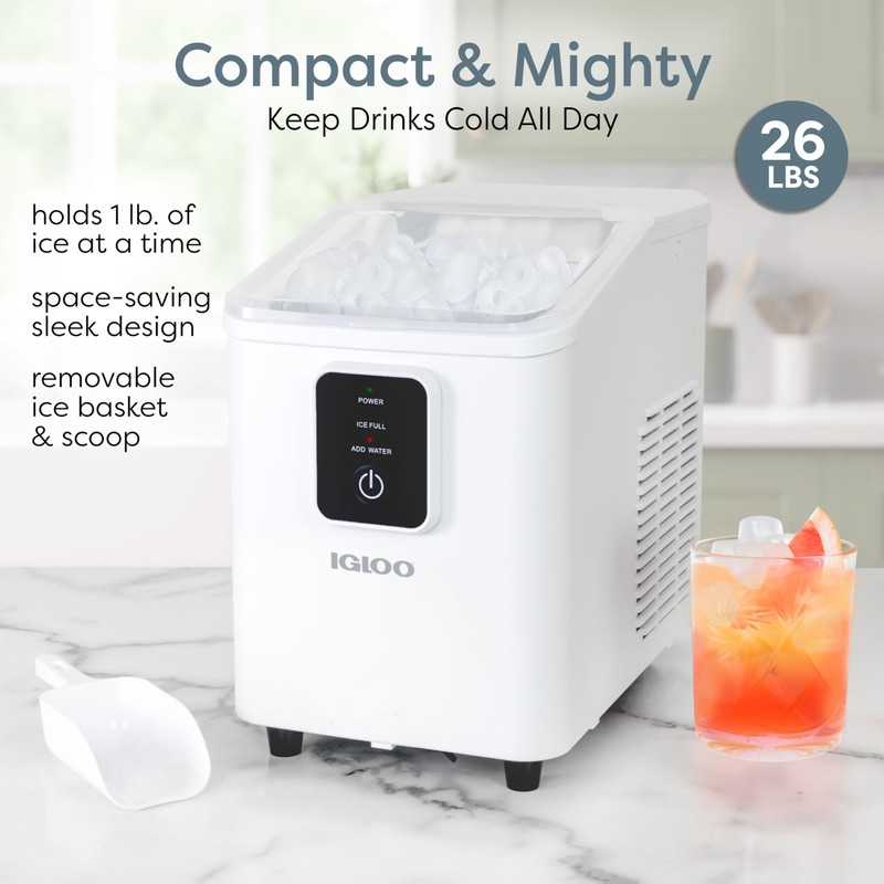 Igloo Portable Ice Maker with Scoop & Basket -Ice Maker