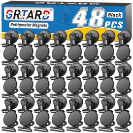 Grtard 48pack Magnetic Clips, Black Magnet Clips for Fridge, Magnetic Clips Heavy Duty, Strong Magnetic Clip Magnets, Scratch Free Magnetic Clips for Refrigerator, Whiteboard, Locker, Classroom