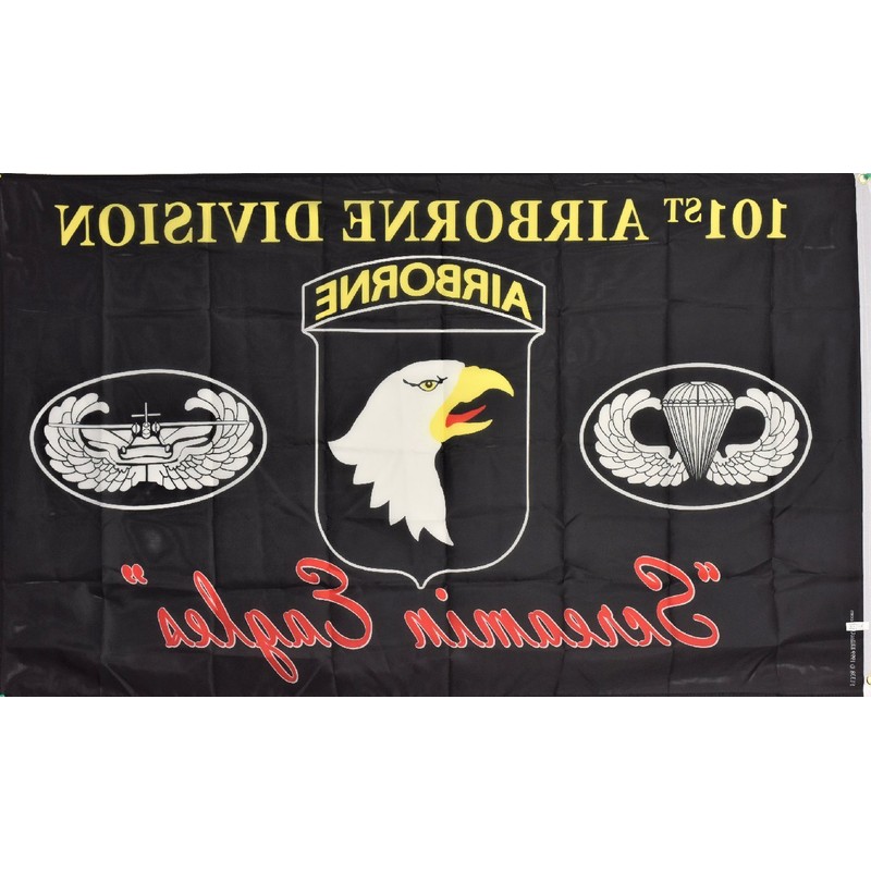 Black Army 101St Airborne Division Screamin Eagles Flag 3 X