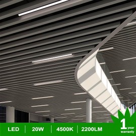 LightingWill T5 LED Shop Light, 4FT, Natural White 4000K, 20W, Linkable Integrated Fixture for Utility LED Ceiling and Under Cabinet Lighting, Corded Electric with Built-in ON/Off Switch, 10 Pack