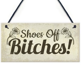 RED OCEAN Funny Take Your Shoes Off Sign Welcome Hanging Plaque House Porch Shabby Chic Decor Gifts