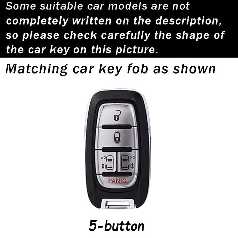 ontto 5-button Car Key Cover Leather Key Case Full Protection