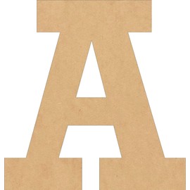 4 Inch Wooden Letter A Unfinished Small Craft, Unpainted Kid Alphabet Wood Cutout, Rockwell Font Paintable Decoration
