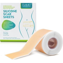 Cinta de silicona para eliminar cicatrices (rollo de 4cm x 1.5 m), eliminación de cicatrices de grado médico profesional, reutilizable, elimina cicatrices antiguas y nuevas, hojas de eliminación para cesárea, cirugía, quemaduras, queloides, acné