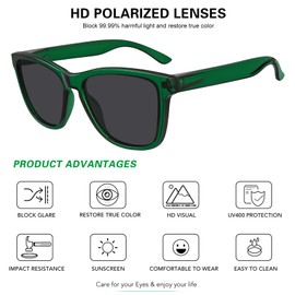 MEETSUN Polarized Sunglasses for Women Men Classic Retro Trendy Designer Style Green Grey